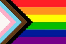 Rainbow Flag with Additional Stripes for Trans People and People of Color